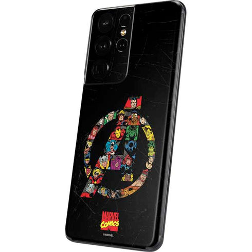 Marvel Classic Comics Avengers Logo Galaxy S21 Ultra 5G Skin
